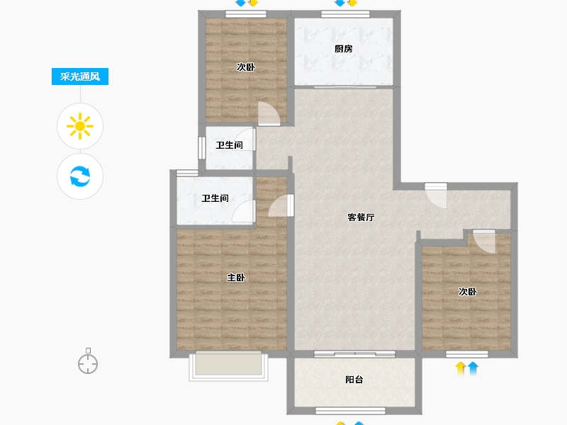 山东省-济宁市-三发尚城-110.40-户型库-采光通风