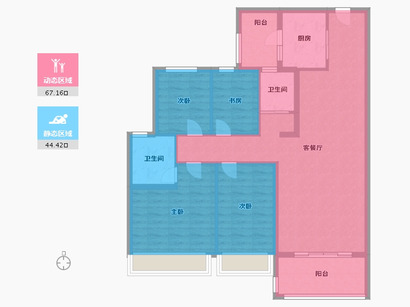 江苏省-南京市-碧桂园凤凰城-100.00-户型库-动静分区