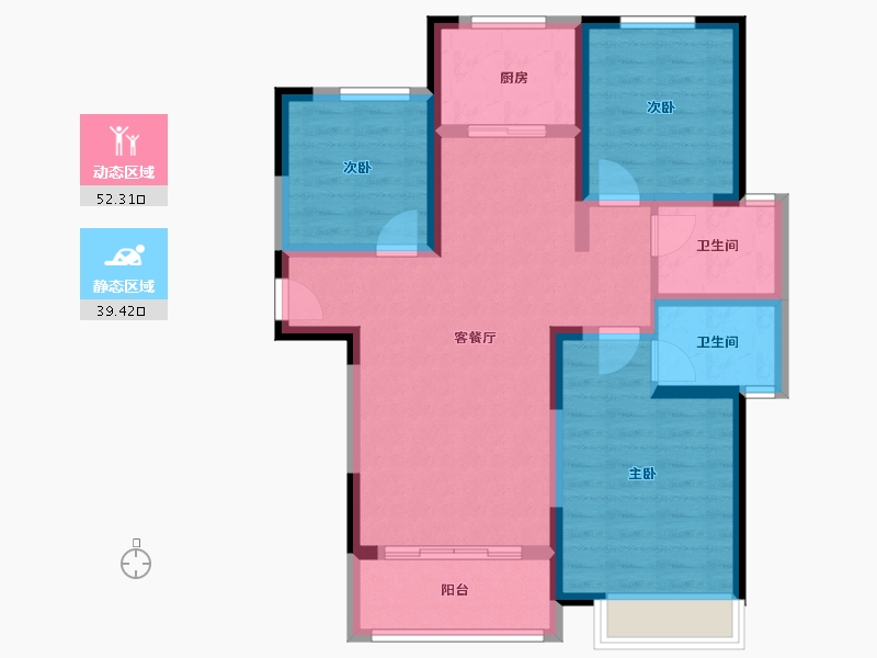 河南省-南阳市-华安公馆-81.11-户型库-动静分区