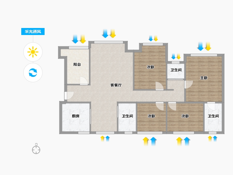 四川省-绵阳市-恒跃名城-114.40-户型库-采光通风