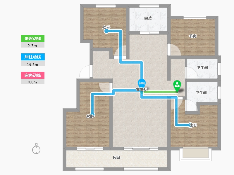 山东省-泰安市-龙泽壹品-115.42-户型库-动静线