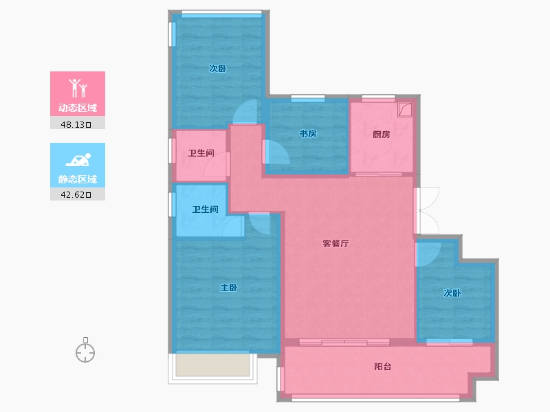 安徽省-合肥市-文一朗书轩-81.20-户型库-动静分区