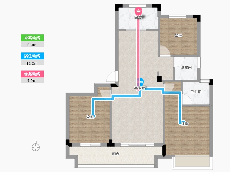 安徽省-黄山市-徽州印象君岳府-85.59-户型库-动静线