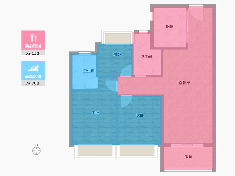 上海-上海市-中海·海上和集-79.48-户型库-动静分区