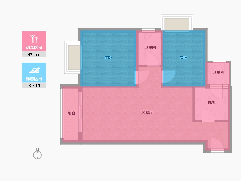 广东省-深圳市-五洲星苑-60.41-户型库-动静分区