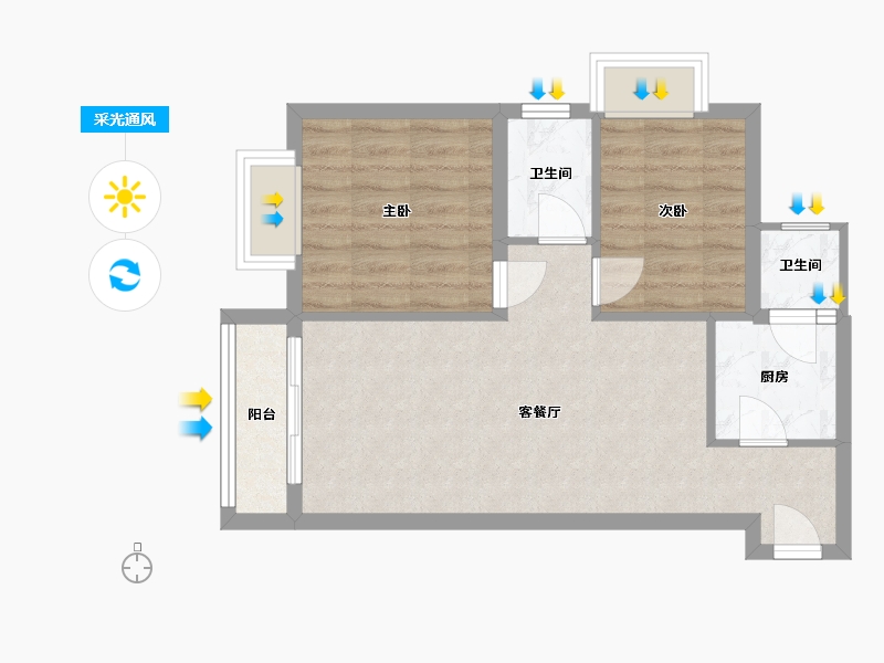 广东省-深圳市-五洲星苑-60.41-户型库-采光通风