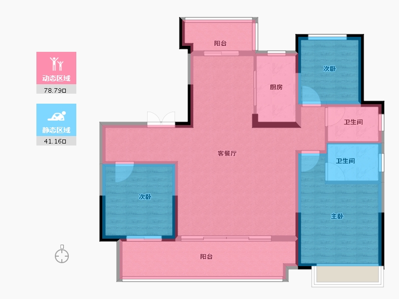 河南省-南阳市-建业森林半岛4期·天悦-108.00-户型库-动静分区