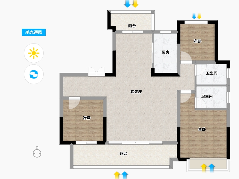 河南省-南阳市-建业森林半岛4期·天悦-108.00-户型库-采光通风