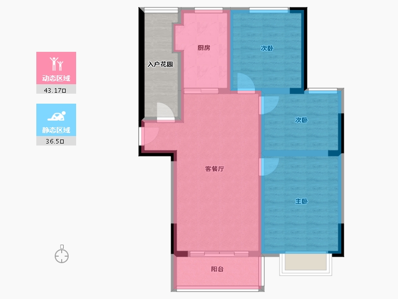 河南省-驻马店市-平安嘉苑-87.27-户型库-动静分区