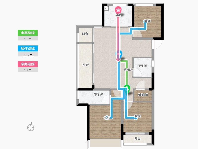 浙江省-温州市-绿城春月江澜-94.40-户型库-动静线