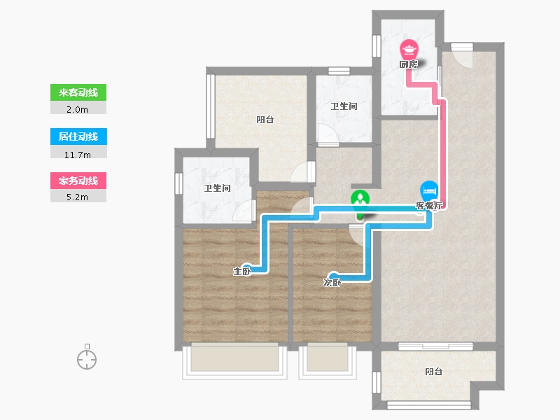 广东省-惠州市-保利堂悦花园-71.99-户型库-动静线