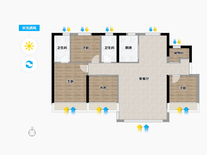 甘肃省-兰州市-兰州万达城-99.24-户型库-采光通风