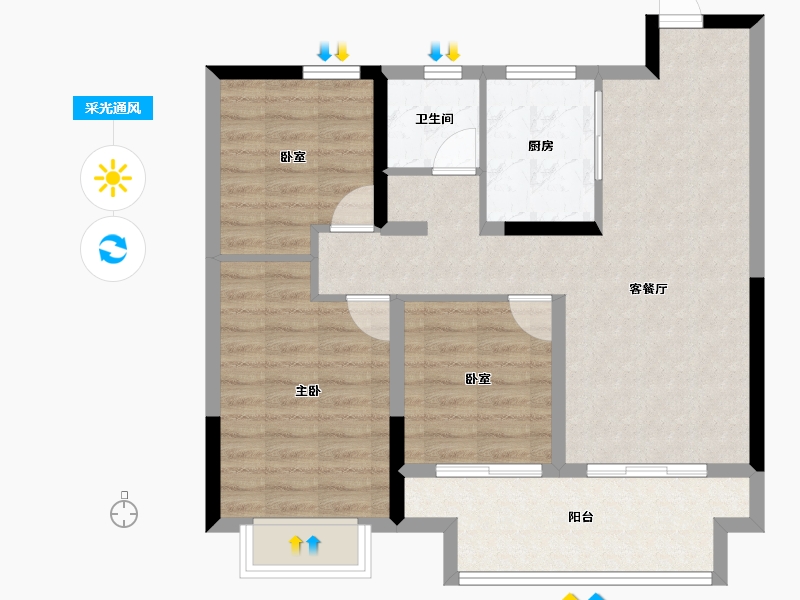 江苏省-常州市-半岛观澜-78.40-户型库-采光通风