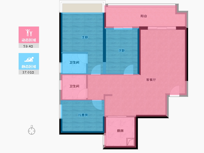 海南省-海口市-同康·国兴一品-86.43-户型库-动静分区