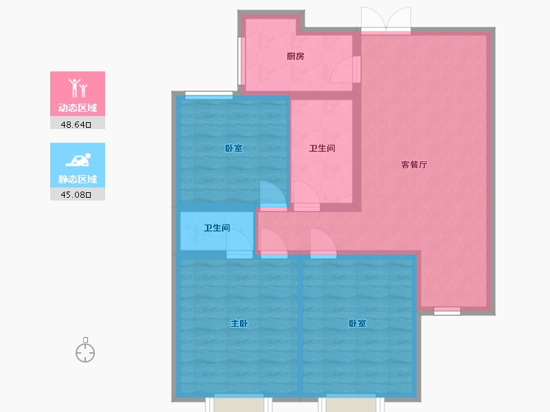 河北省-邯郸市-创宇观湖-84.00-户型库-动静分区