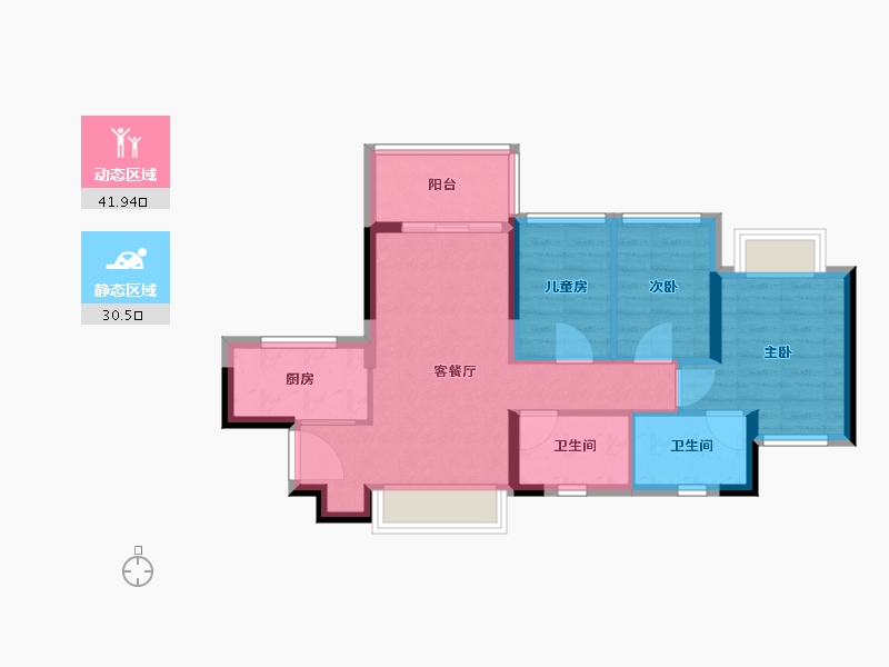 广东省-深圳市-万科未来之光-63.99-户型库-动静分区