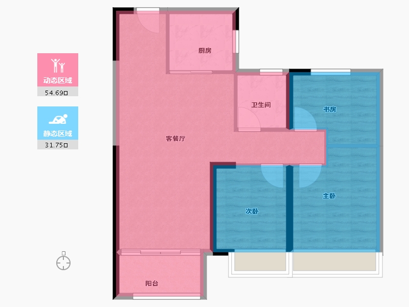 甘肃省-兰州市-绿城·兰州诚园-78.00-户型库-动静分区