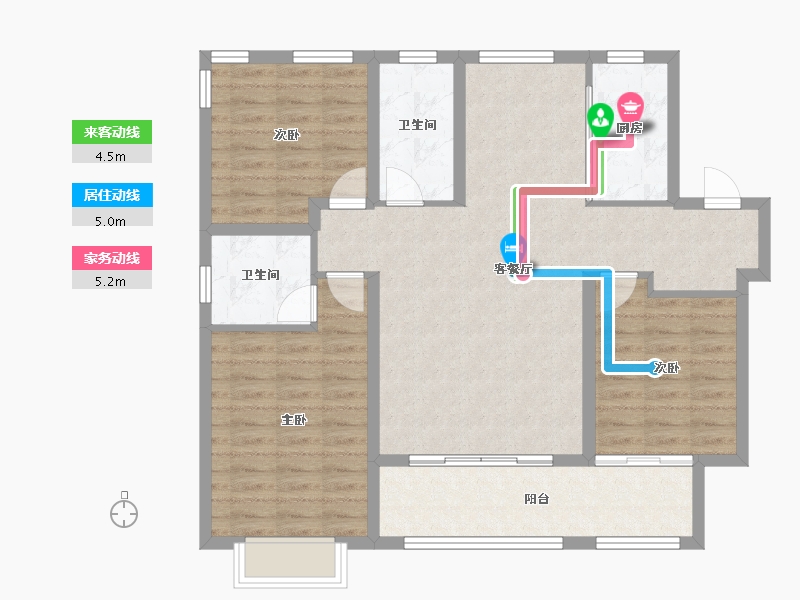 河北省-邯郸市-飞宇时代名都-99.67-户型库-动静线