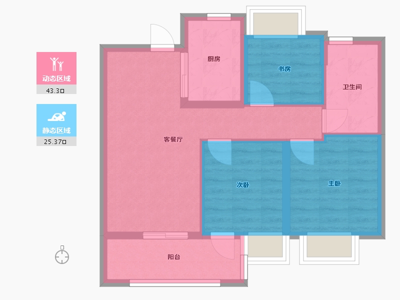 上海-上海市-象屿招商公园1872-75.40-户型库-动静分区