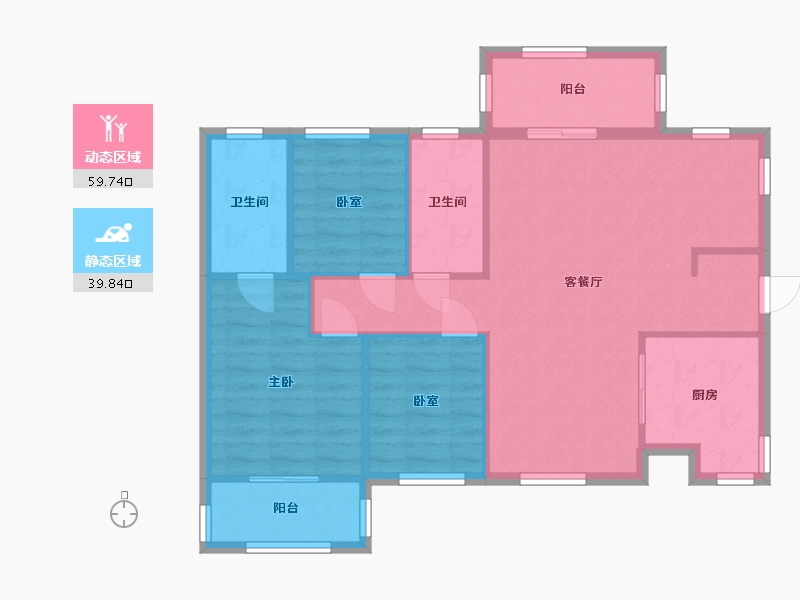 广东省-深圳市-卓越和奕府-90.40-户型库-动静分区