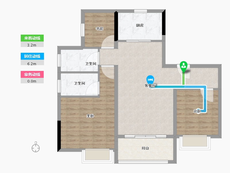 江苏省-苏州市-碧桂园云樾-88.43-户型库-动静线