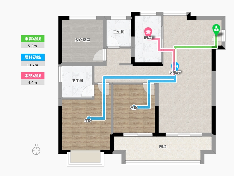 安徽省-滁州市-碧桂园天玺-87.77-户型库-动静线