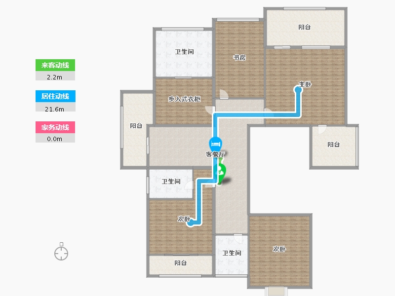 湖南省-长沙市-青竹湖曦园-333.12-户型库-动静线