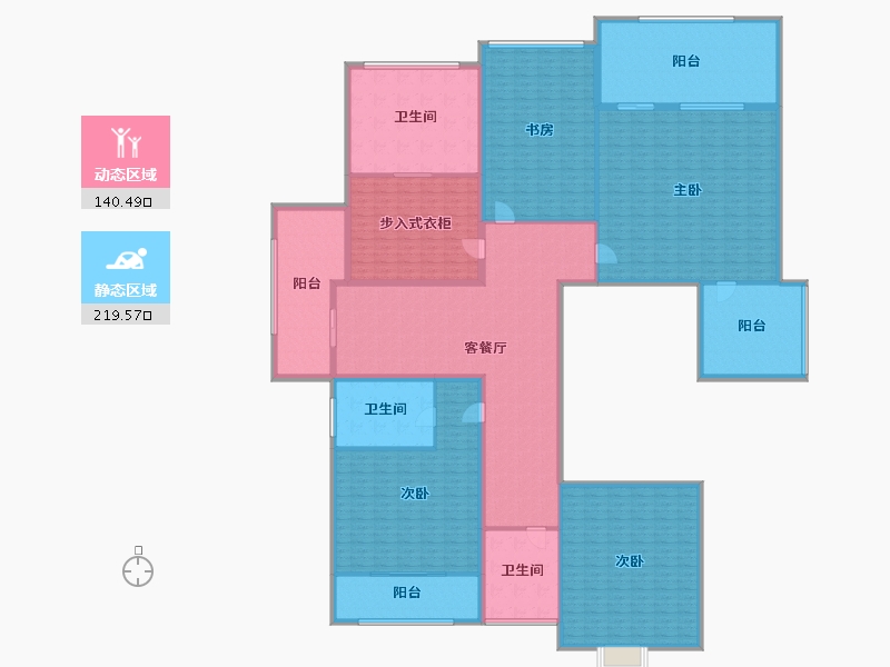 湖南省-长沙市-青竹湖曦园-333.12-户型库-动静分区