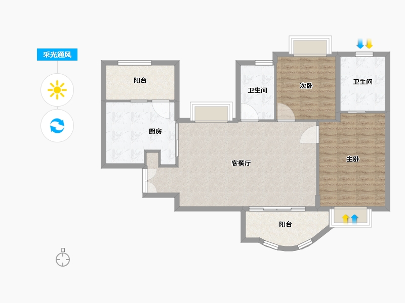 上海-上海市-静安四季苑-98.00-户型库-采光通风