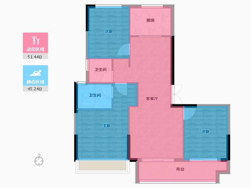 浙江省-台州市-东泰·枫璟嘉园-88.00-户型库-动静分区