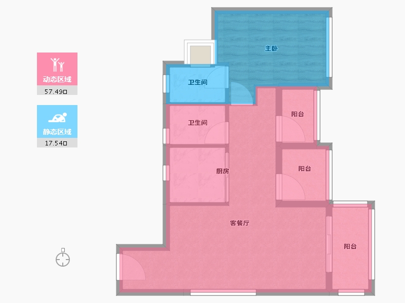 广东省-广州市-保利·和悦滨江-67.01-户型库-动静分区