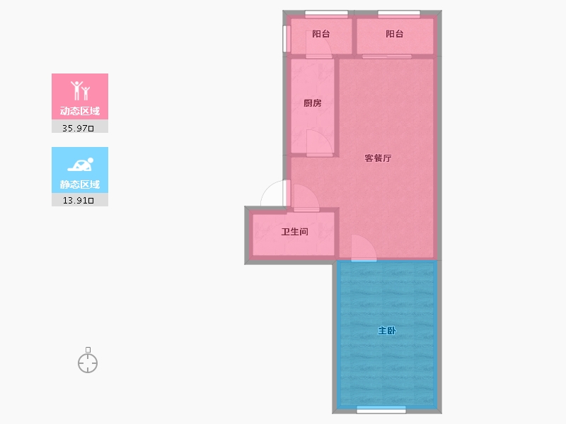 天津-天津市-聚安东园-53.07-户型库-动静分区