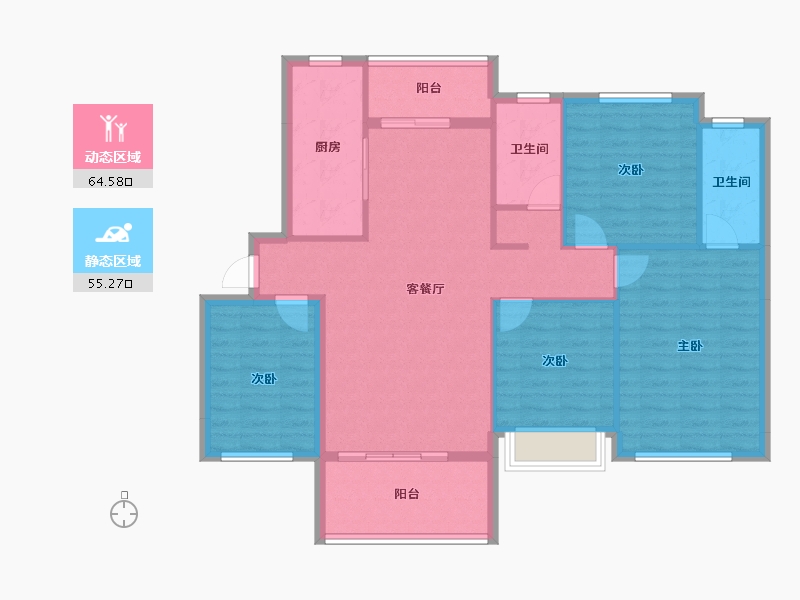 湖南省-郴州市-金麟府-108.95-户型库-动静分区