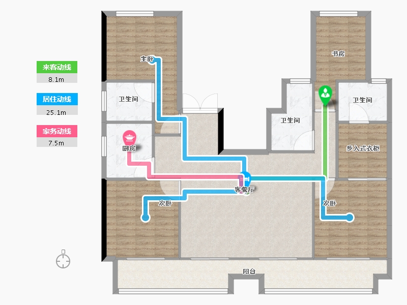 安徽省-滁州市-万成九樾别墅-142.41-户型库-动静线