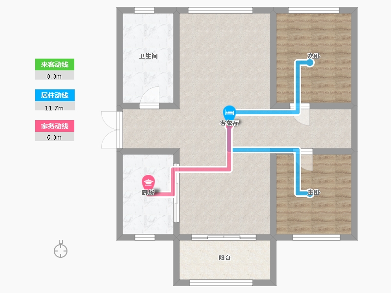 广东省-佛山市-碧桂园翡翠湾-72.00-户型库-动静线