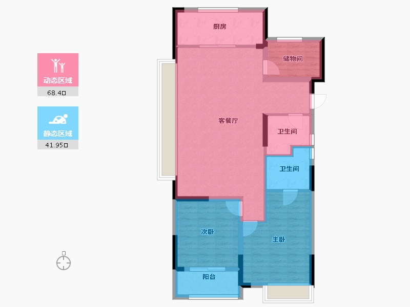 浙江省-嘉兴市-华景川湘溪兰园-100.00-户型库-动静分区