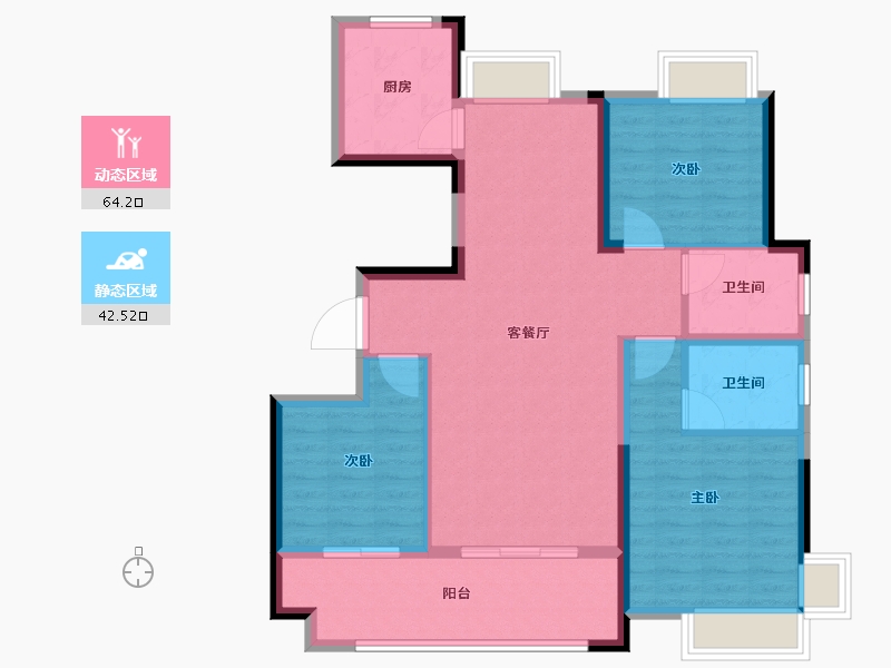 江西省-上饶市-阳光首府·玺苑-96.00-户型库-动静分区