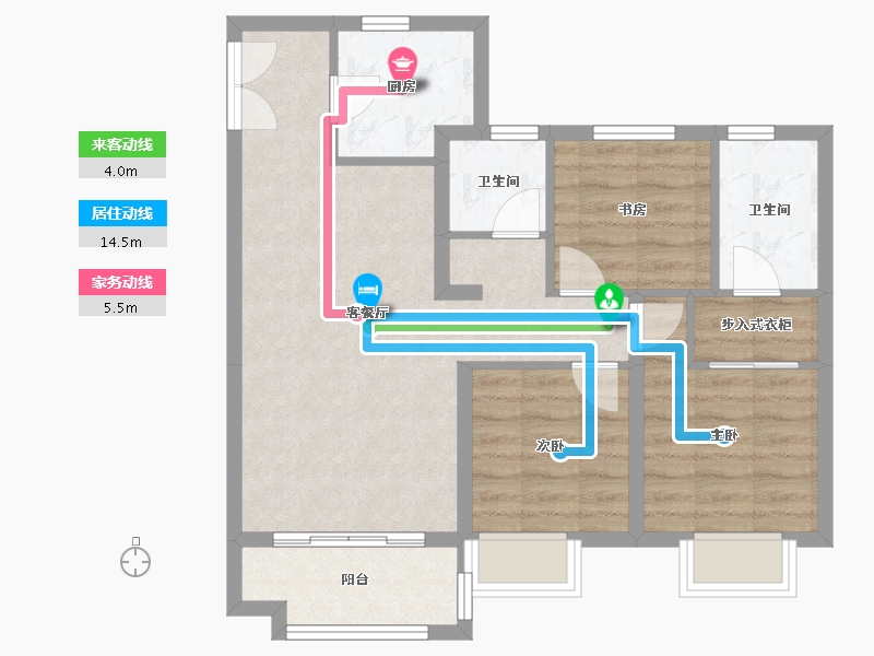 甘肃省-兰州市-兰州万达城-72.59-户型库-动静线