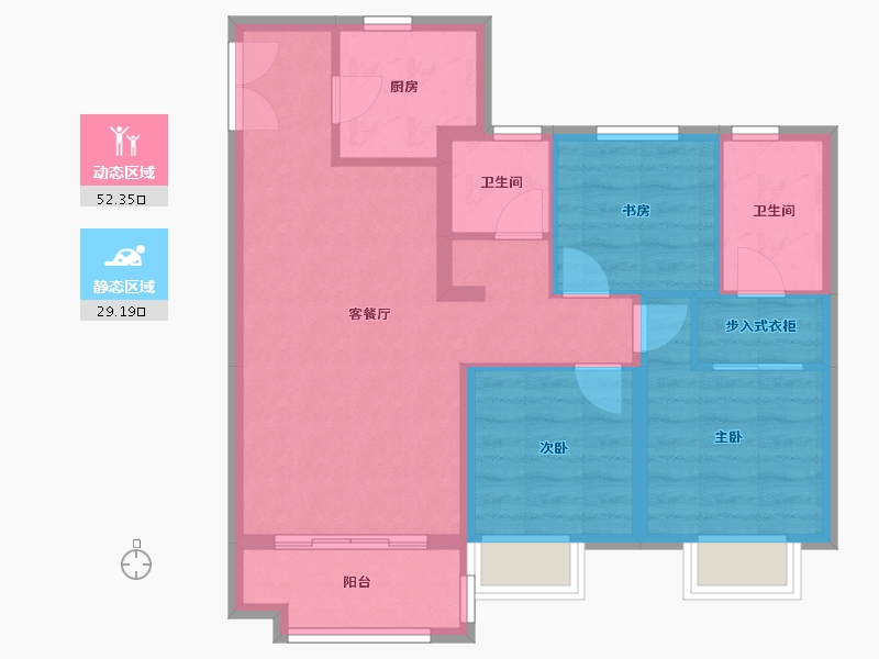 甘肃省-兰州市-兰州万达城-72.59-户型库-动静分区