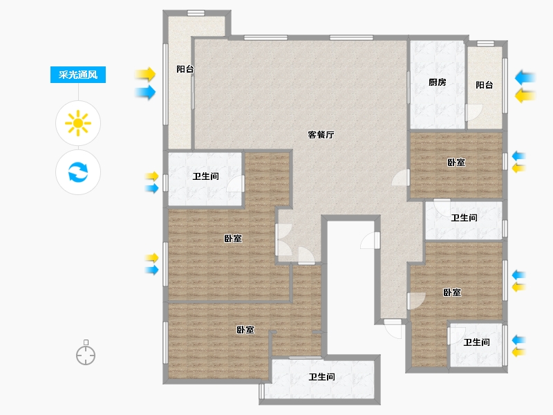 湖北省-武汉市-光谷创新天地-197.60-户型库-采光通风