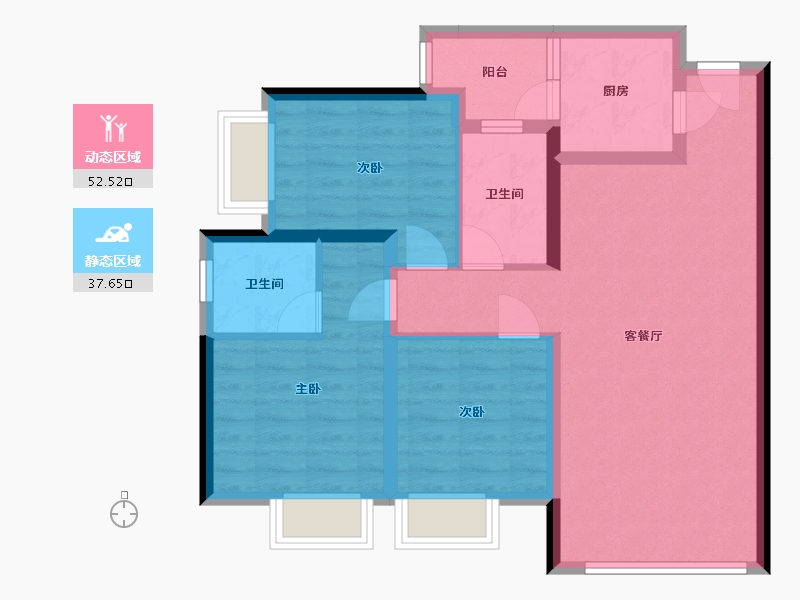 四川省-成都市-十里风和-87.00-户型库-动静分区