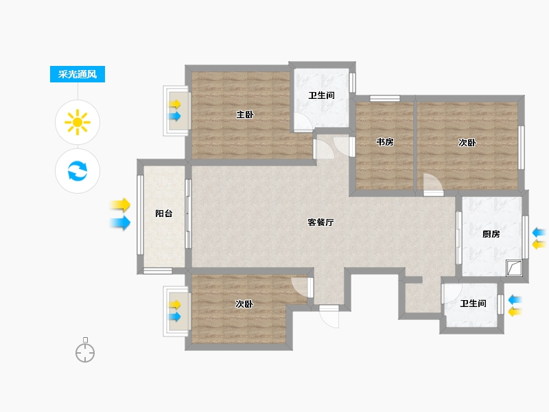 山东省-临沂市-鲁邦华府-112.00-户型库-采光通风