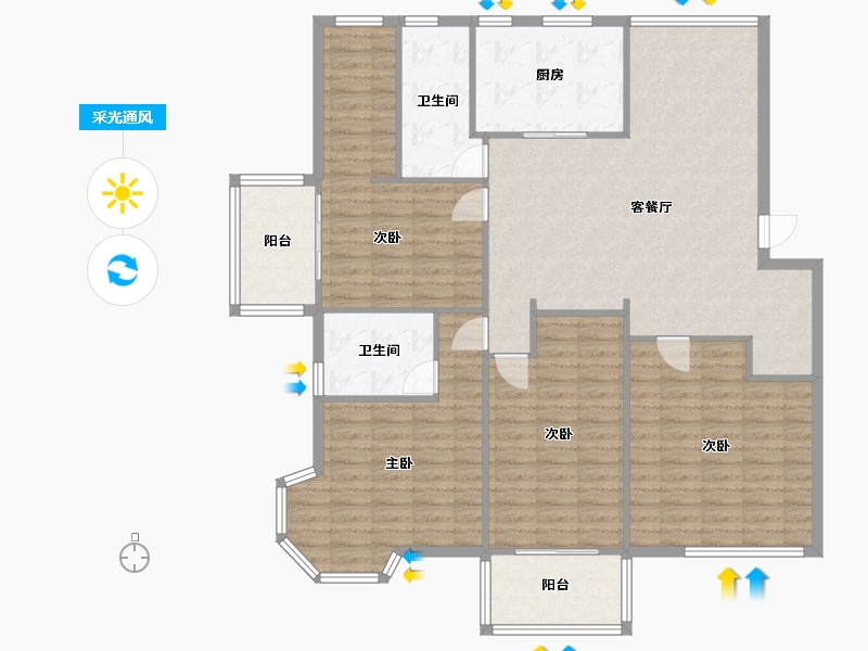 福建省-福州市-融信第一城2期-204.00-户型库-采光通风