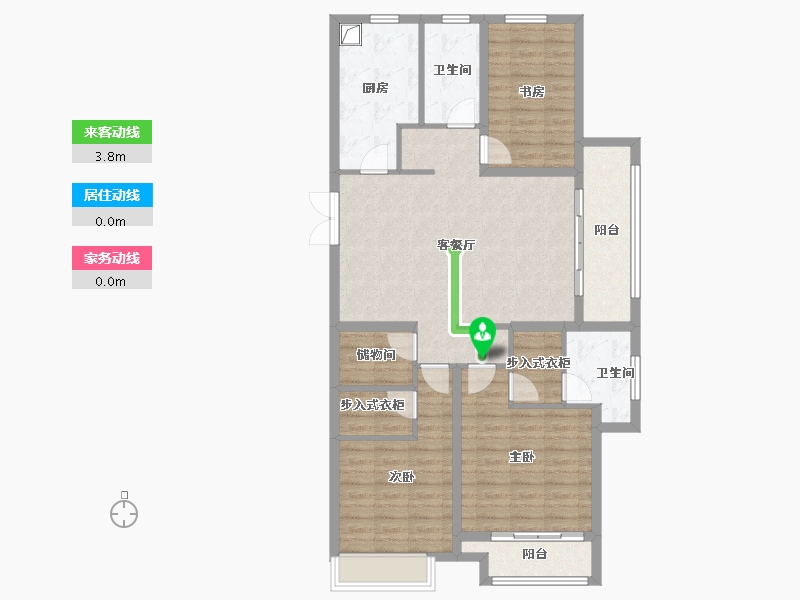 浙江省-杭州市-水韵枫桦-132.00-户型库-动静线