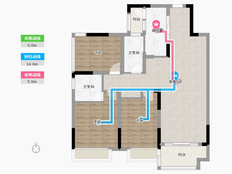 广西壮族自治区-桂林市-漓江郡府 玉桂府-96.67-户型库-动静线