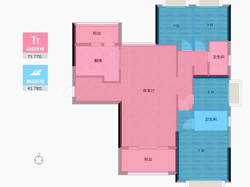 湖北省-武汉市-恒大科技旅游城-108.00-户型库-动静分区