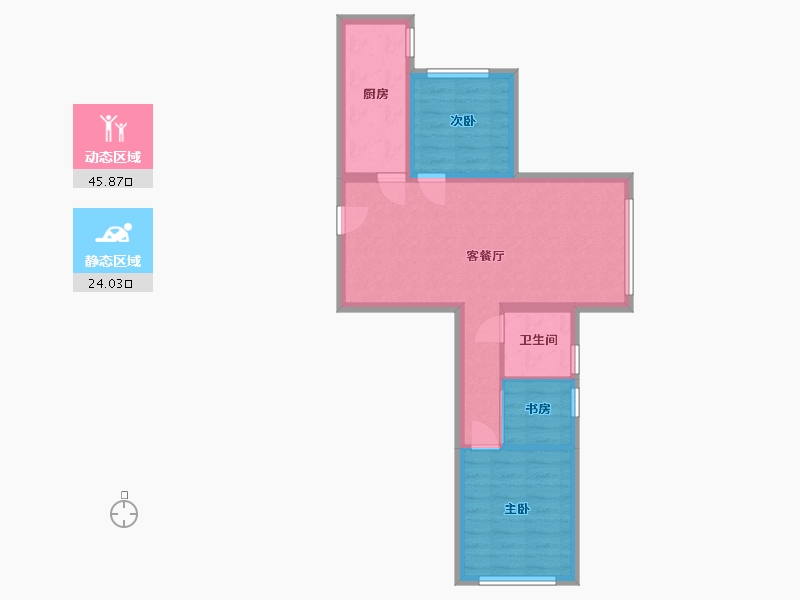 辽宁省-沈阳市-富力盛悦府-66.40-户型库-动静分区