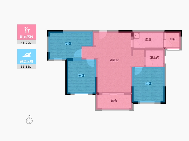 四川省-成都市-高投贤悦府-69.57-户型库-动静分区