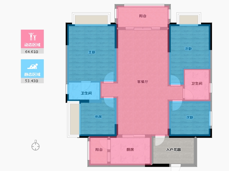 四川省-成都市-熙畔别院-112.63-户型库-动静分区