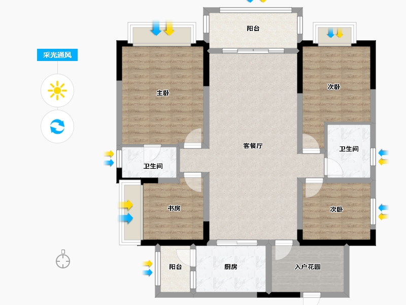 四川省-成都市-熙畔别院-112.63-户型库-采光通风